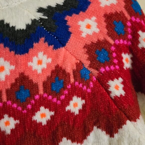 Loft Fair Isle Trending Cable Knit Turtleneck Sweater Size M - Picture 6 of 9